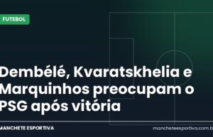 Dembélé, Kvaratskhelia e Marquinhos preocupam o PSG após vitória Arte Manchete Esportiva sobre as lesões de Dembélé, Kvaratskhelia e Marquinhos no PSG