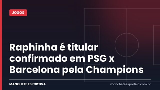 Raphinha é titular confirmado em PSG x Barcelona pela Champions