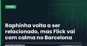 Raphinha volta a ser relacionado, mas Flick vai com calma no Barcelona Arte da Manchete Esportiva sobre o retorno de Raphinha ao Barcelona