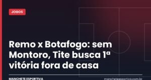 Remo x Botafogo: sem Montoro, Tite busca 1ª vitória fora de casa Arte da Manchete Esportiva com a prévia de Remo x Botafogo no Mangueirão, em Belém, pelo Brasileirão