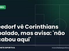 Seedorf vê Corinthians abalado, mas avisa: ‘não acabou aqui’ Arte da Manchete Esportiva sobre Seedorf e a reação prometida pelo Corinthians na luta contra o rebaixamento