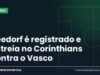 Seedorf é registrado e estreia no Corinthians contra o Vasco Arte da Manchete Esportiva sobre a estreia de Seedorf no Corinthians contra o Vasco em São Januário