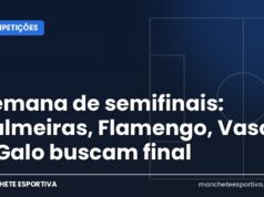 Semana de semifinais: Palmeiras, Flamengo, Vasco e Galo buscam final Arte da Manchete Esportiva sobre as semifinais da Libertadores e da Sul-Americana com clubes brasileiros