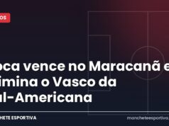 Boca vence no Maracanã e elimina o Vasco da Sul-Americana Arte Manchete Esportiva sobre a eliminação do Vasco para o Boca Juniors na Sul-Americana