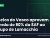 Sócios do Vasco aprovam venda de 90% da SAF ao grupo de Lamacchia Arte da Manchete Esportiva sobre a aprovação da venda da SAF do Vasco ao grupo de Marcos Lamacchia