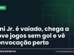 Vini Jr. é vaiado, chega a nove jogos sem gol e vê convocação perto Vinícius Júnior em campo pelo Real Madrid