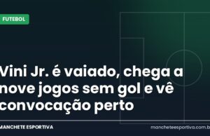 Vini Jr. é vaiado, chega a nove jogos sem gol e vê convocação perto Vinícius Júnior em campo pelo Real Madrid